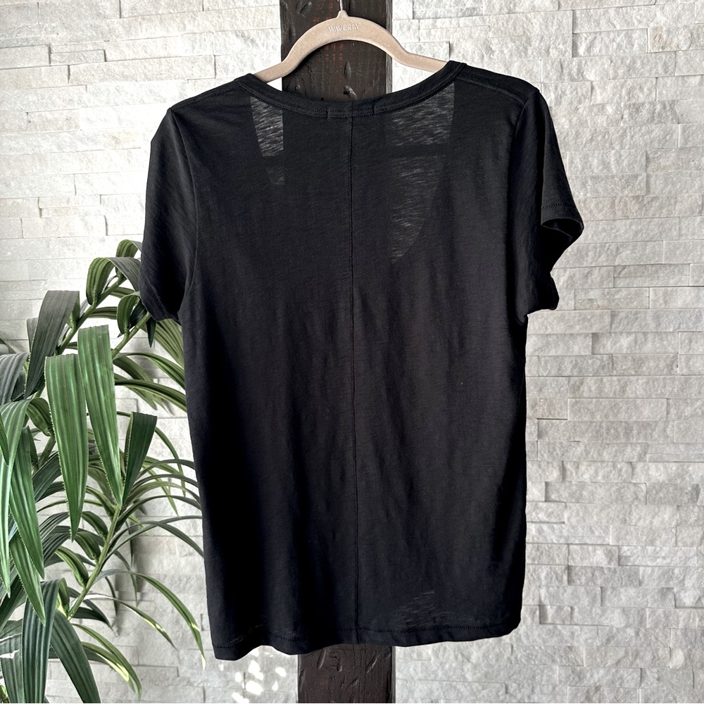 RAG & BONE U Neck Slub Black Pima Cotton Tee Size M - Picture 11 of 12